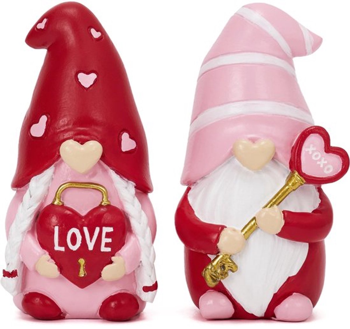- Valentijnsdag Decoraties - Gonk Koppels - Perfecte Tafel Decoratie - Rood en Roze - Tuin Gnome Ornamenten - Leuk Valentijns Cadeau voor H..