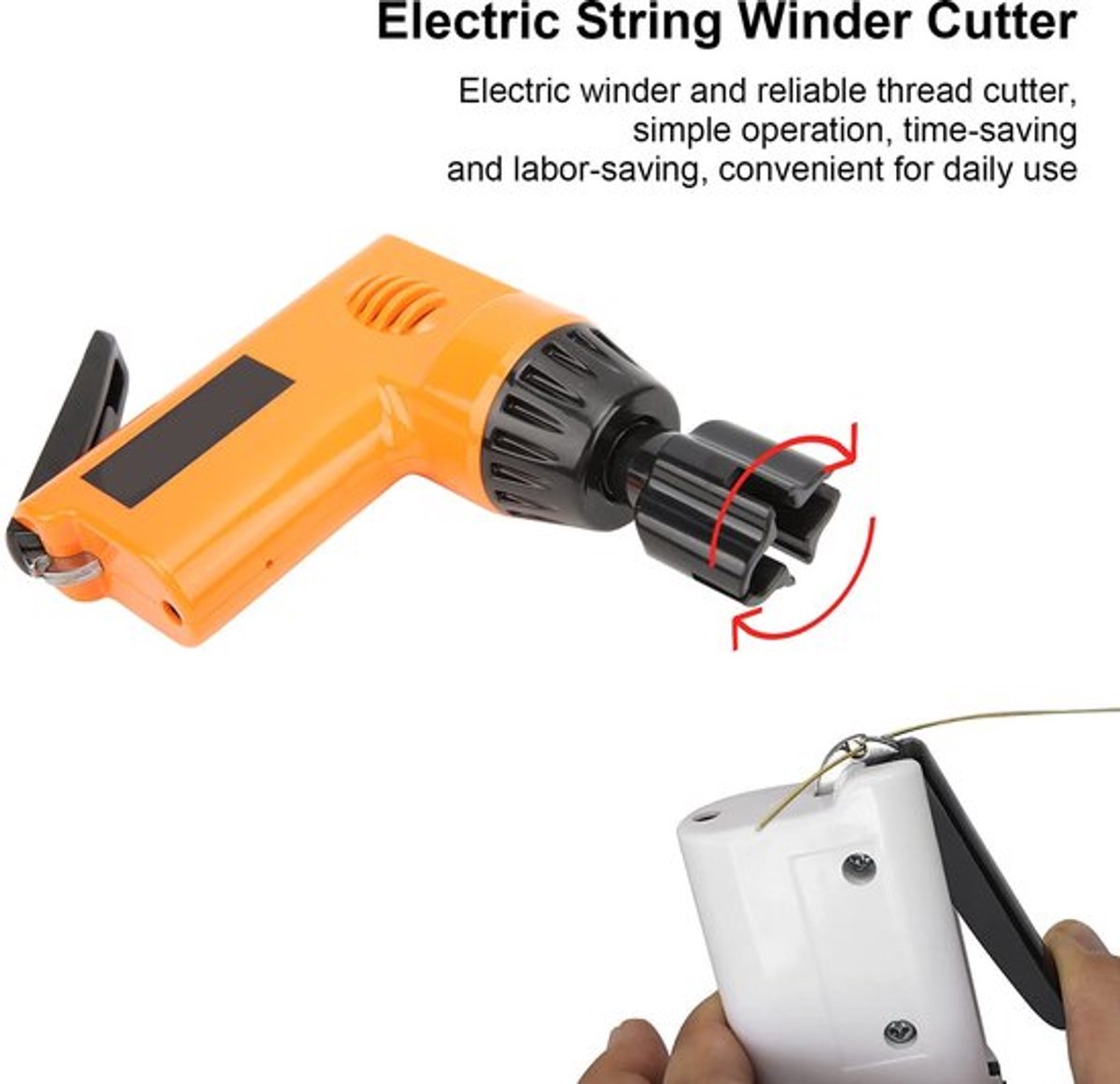 Draadloze Elektrische Gitaar String Winder - Universele String Winder - Oplaadbaar met 800mAh Batterij - Oranje - Gitaar Accessoire - Ges...