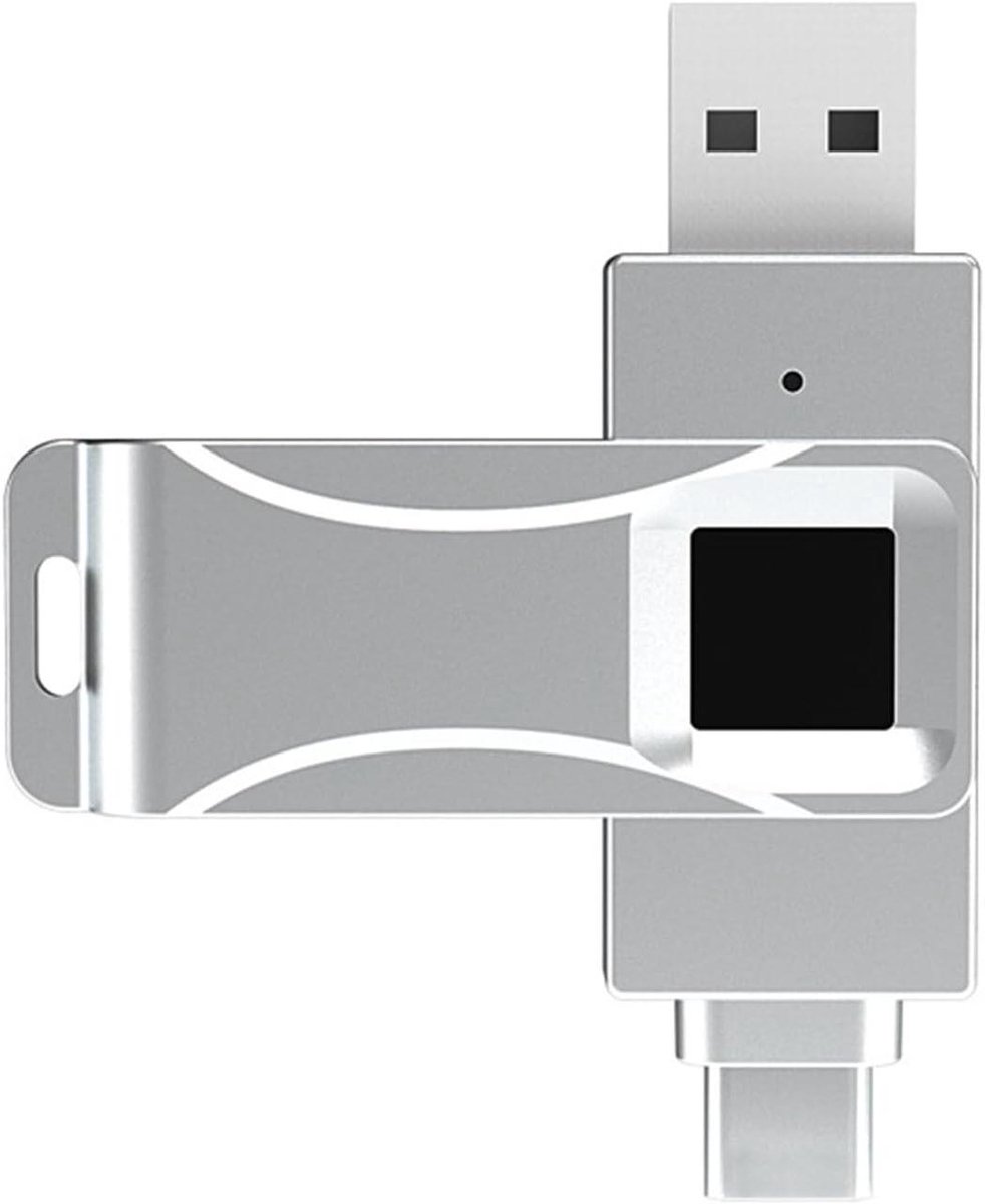 USB Flash Drive - Vingerafdruk U Disk - Gegevens Beveiligen - Dubbele Vingerafdruk Encryptie - 512 GB - Zilver