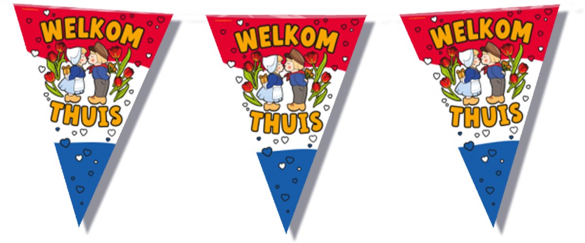 BTH – Welkom Thuis Vlaggenlijn – Feest Versiering – Welkom Thuis Decoratie – Nederlandse Vlag – Thema Feest – 10m