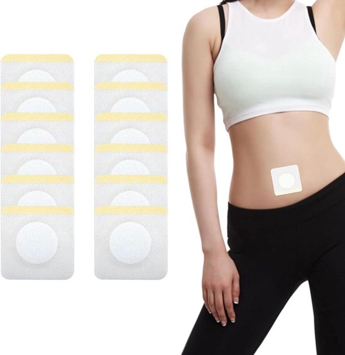 Lever-detox wrap met ricinusolie voor de navel, biologische katoenen pads.