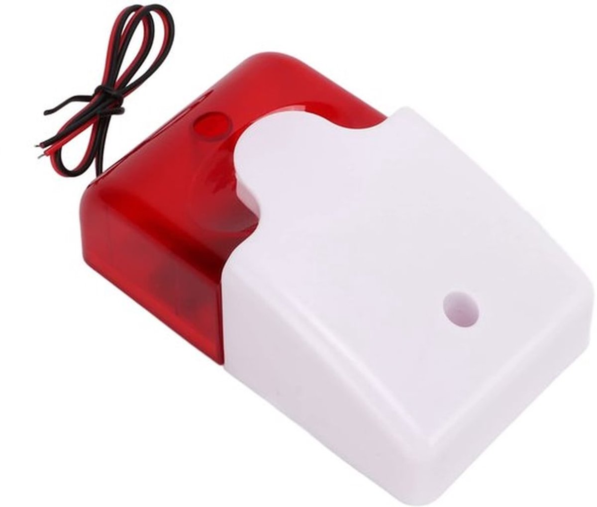Geluid en Lichtalarm - Hoge Decibel Sirene - Impactbestendig - Rood - Veiligheidsalarm - Geschikt voor toiletten en ziekenhuizen - 220V