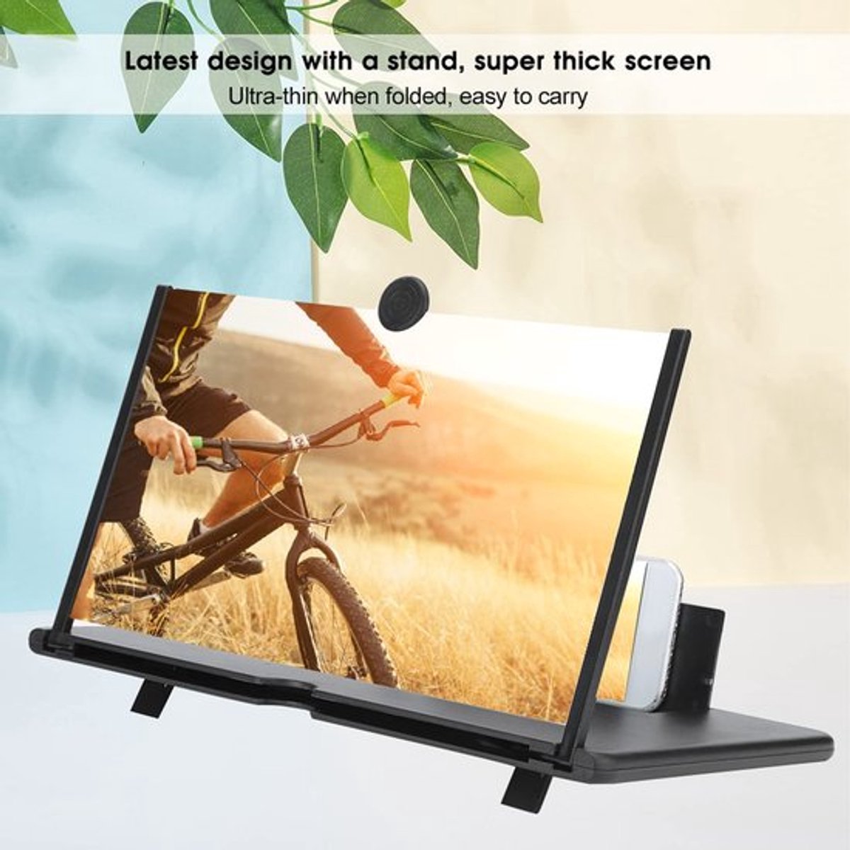 12-Inch HD Schermversterker voor Smartphones, Oogbescherming en Opvouwbaar