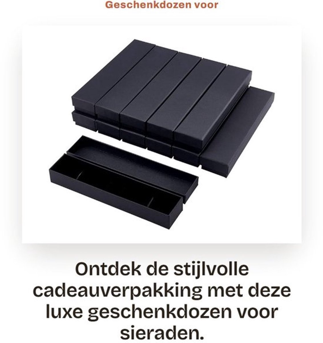 Geschenkdozen met deksel - Sieraden/doosjes - Mat zwart - Fluwelen binnenkant - Karton - Recyclebaar materiaal - Sieradendoosje