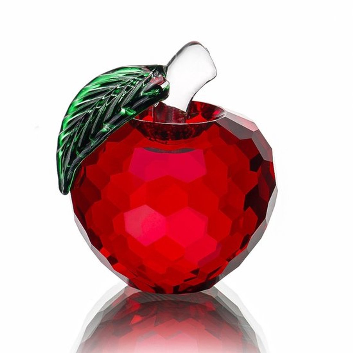Crystal Red Apple - Decoratie - 40 mm - Glazen Fruitfiguur - Perfect cadeau voor elke gelegenheid - Moderne vormgeving