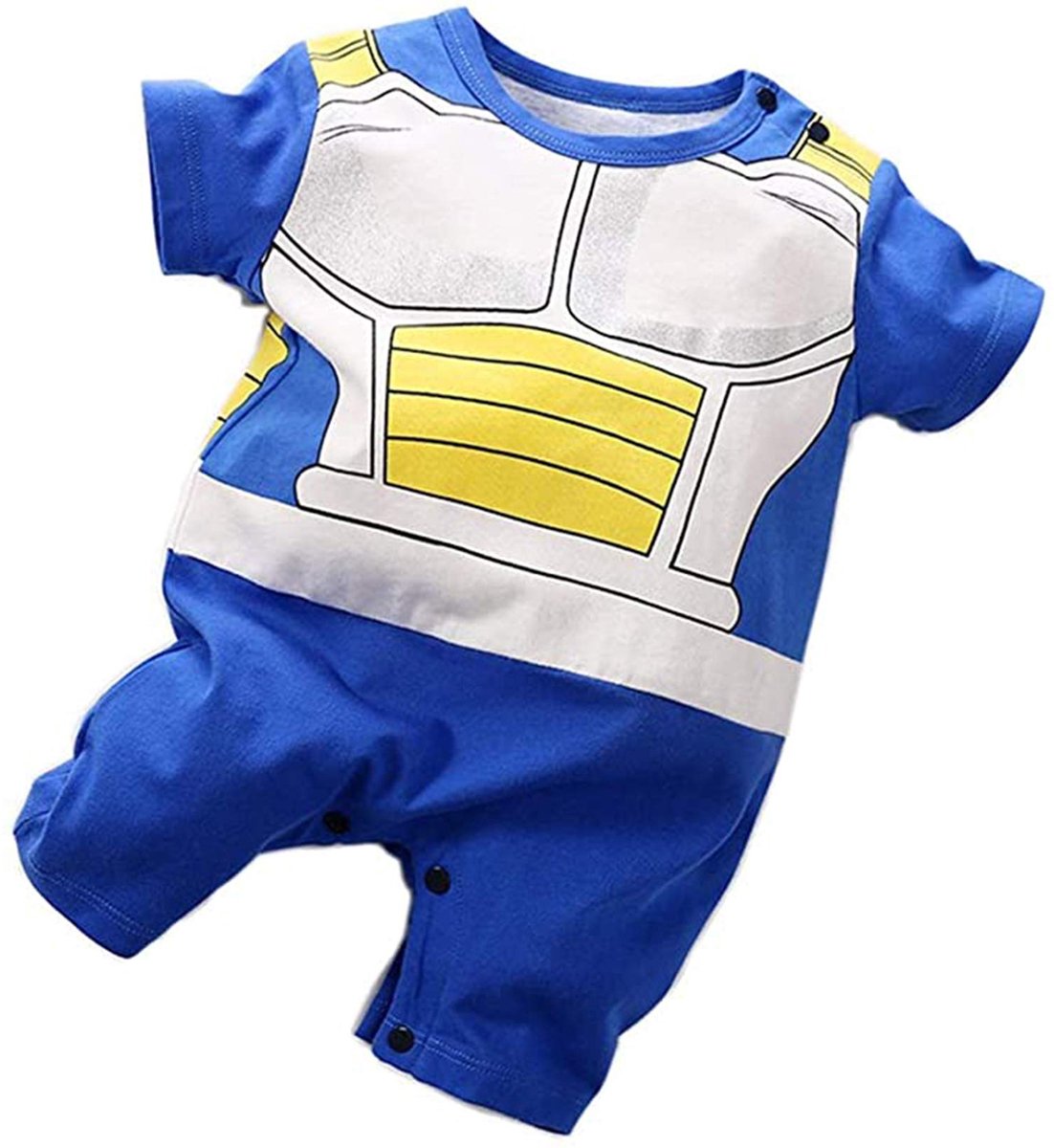 SnelShoppen - Cartoon Pasgeboren Baby Romper Goku Inspiratie - Jongens en Meisjes Kleding - Blauw 0-3 Maanden - Schattige Baby Overall voor Feestjes e