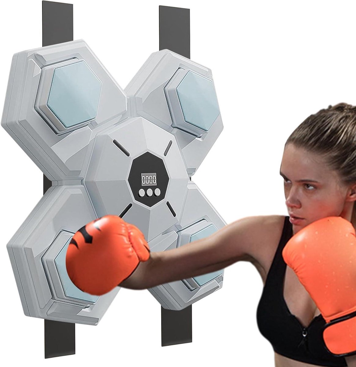 Boksmuziekmachine - Muziek trainer - Indoor fitness - Muziek gestuurde training - 33.5 x 33.5 cm - Zwart
