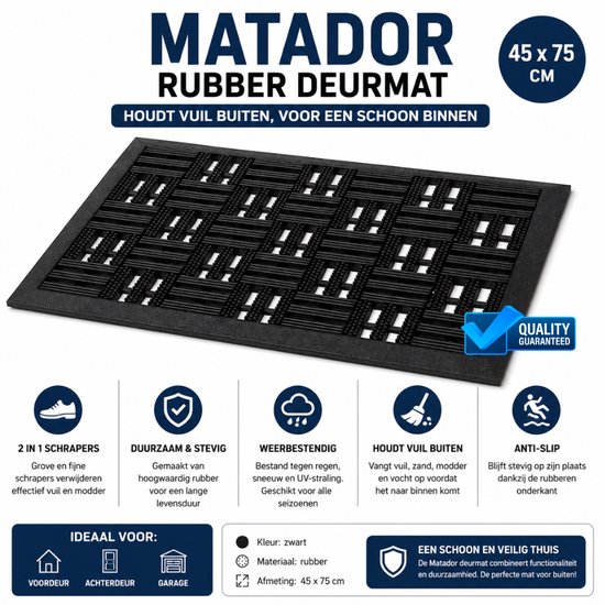 Deurmat - Buitenmat - Rubbermat - matador - 40 cm x 60 cm