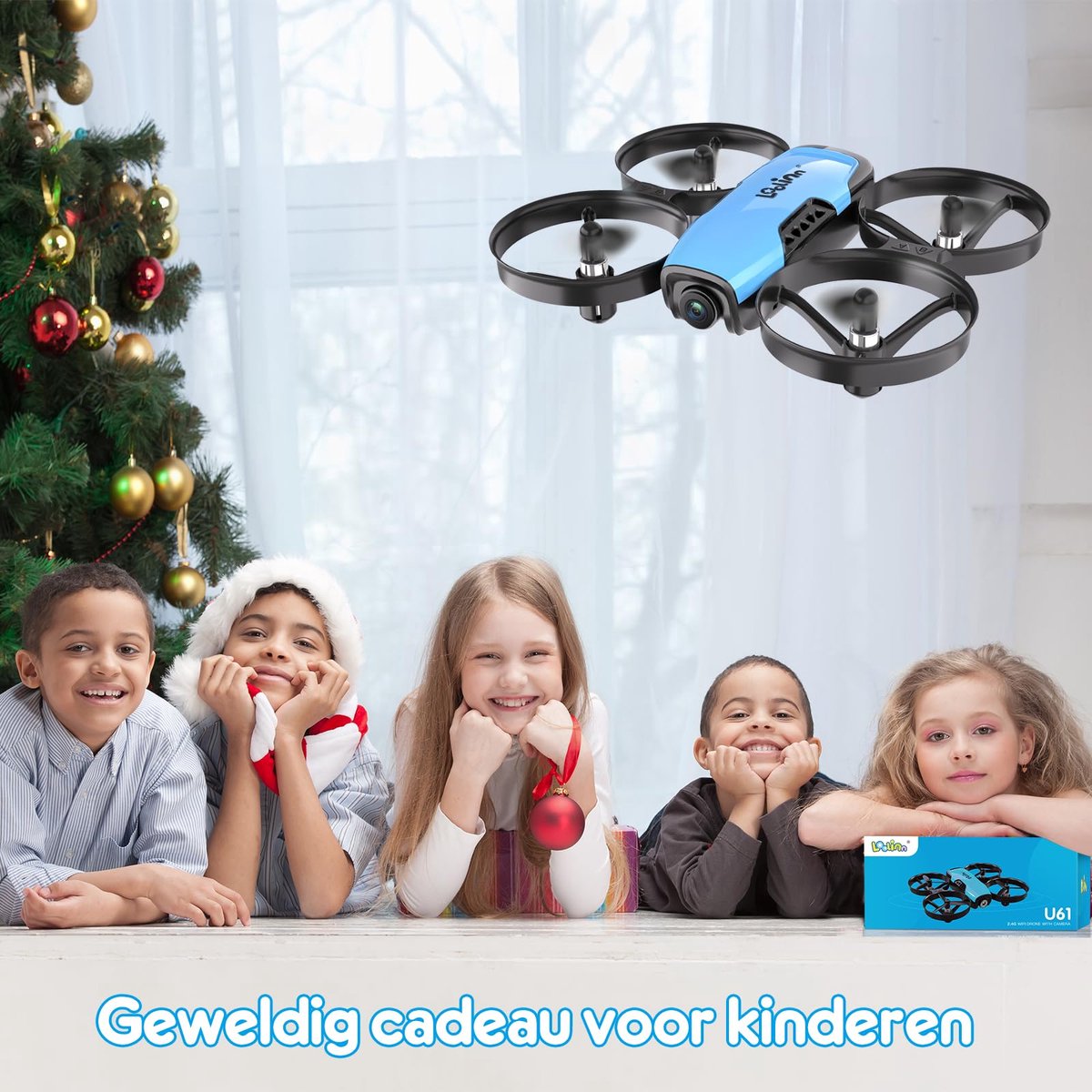 SnelShoppen - Mini Drone met Camera voor Kinderen 8+, Quadcopter Afstandsbediening, Veilig Vliegen, 2 Batterijen, C0 Certificering, Perfect Cadeau voo