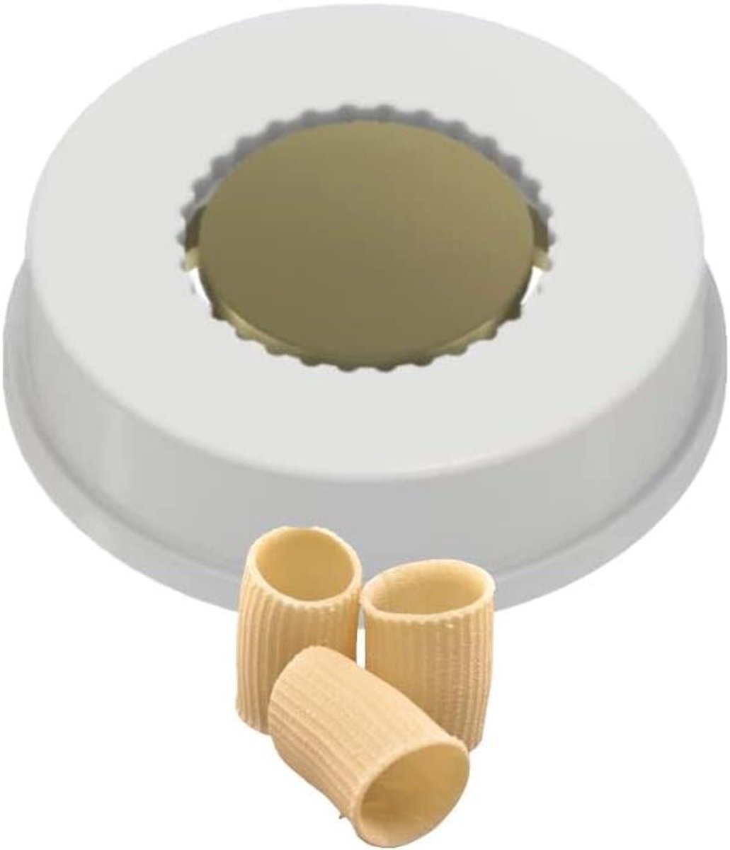Pastamaker Opzetstuk - Pastamachine Accessoire - Zelf Pasta Maken - Paccheri Rigato Vorm - 1 Stuk - Wit