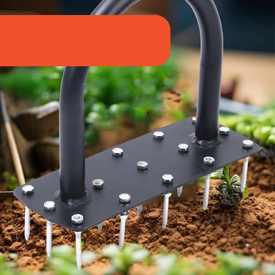 Gazonbeluchter - Grasbeluchter Cultivator - Bodemverzorging Gazon - Ergonomische T-handgreep - 100x25x15 cm van Merkloos	 — afbeelding 2