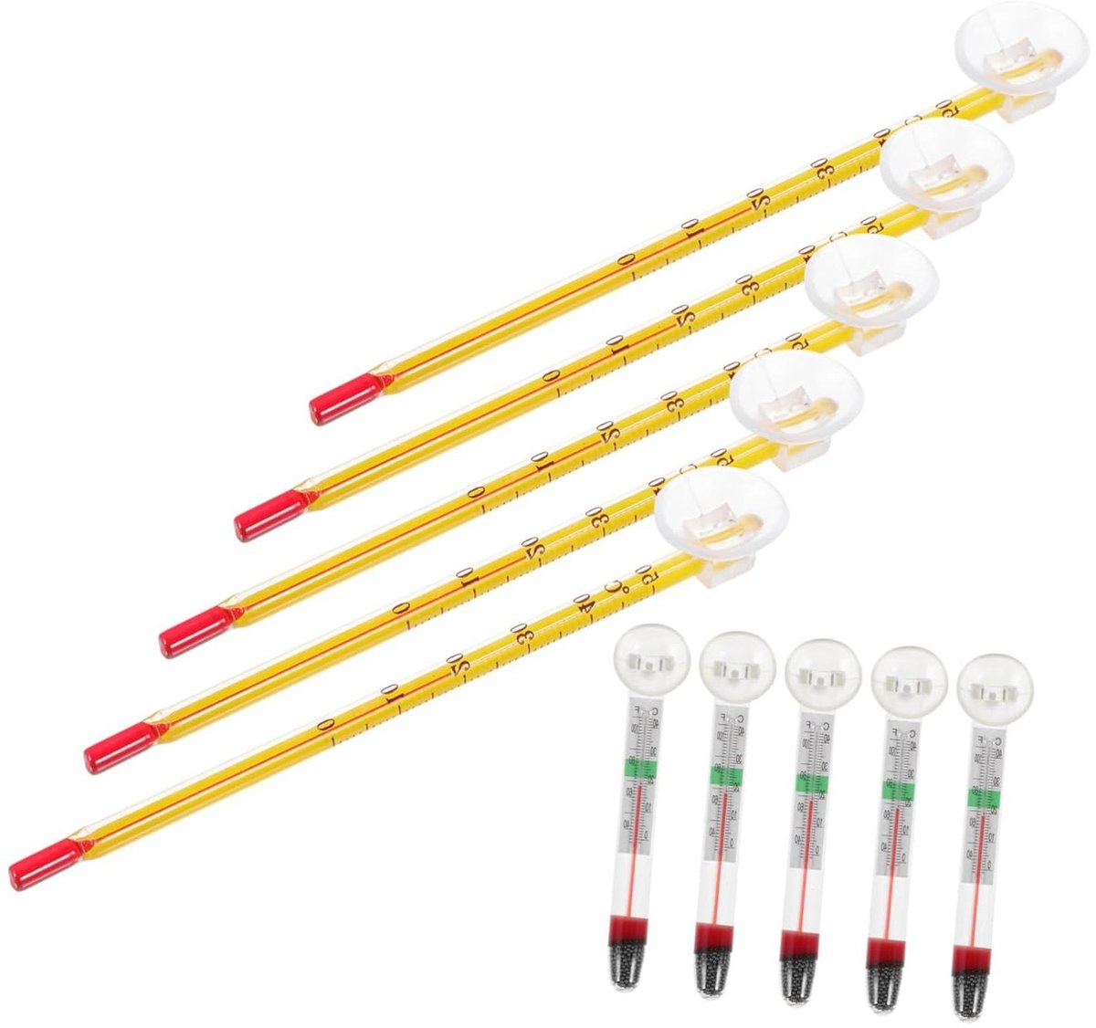 Aquarium Thermometer - Watertemperatuur Sensor - Aquarium Onderhoud - Betrouwbare Meting - 10 Stuks - Diverse Kleuren