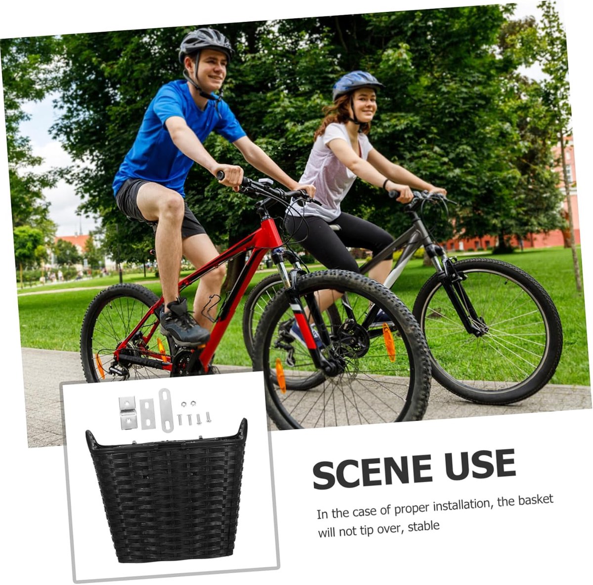 Fietsmand Kunststof - Fietskrat Stuurmand - Boodschappen Vervoeren - Waterdicht Weerbestendig - 34x28CM - Zwart