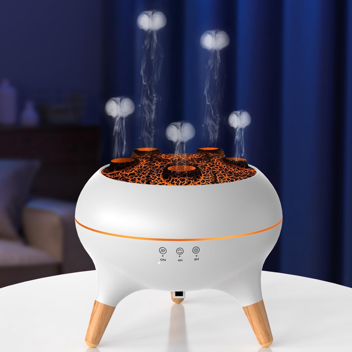 SnelShoppen - Aroma Diffuser 250 ml Luchtbevochtiger voor Slaapkamer - 2 Geurolie Spuitpatronen - Luchtdiffuser met 7 Kleuren LED Licht en Timerfuncti