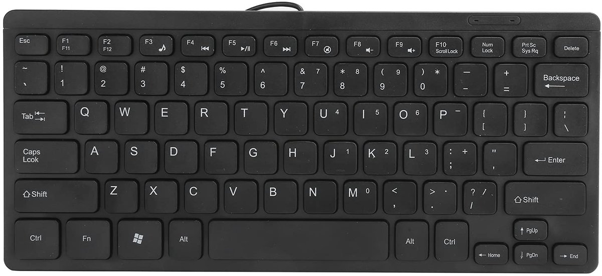 SnelShoppen - Mini Slim USB Bedraad Compact Waterdicht Toetsenbord voor Laptop en Desktop Computer, Plug and Play met 1,1 m Kabel - Perfect voor Thuis