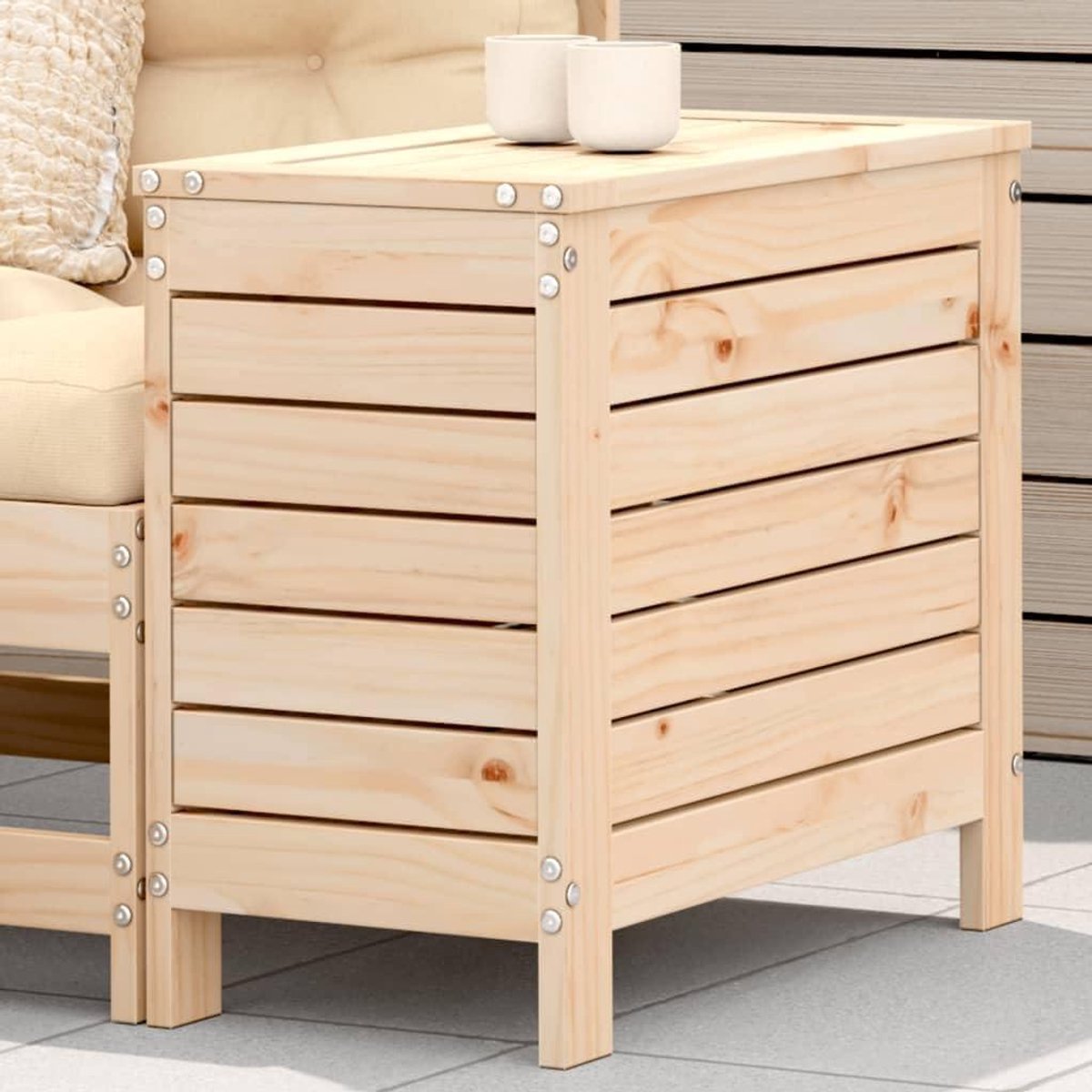 Voetsteun Tuin - Voetenbank Hout - Buiten Ontspannen - Massief Grenenhout - 62 x 315 x 52 cm - Natuurlijk