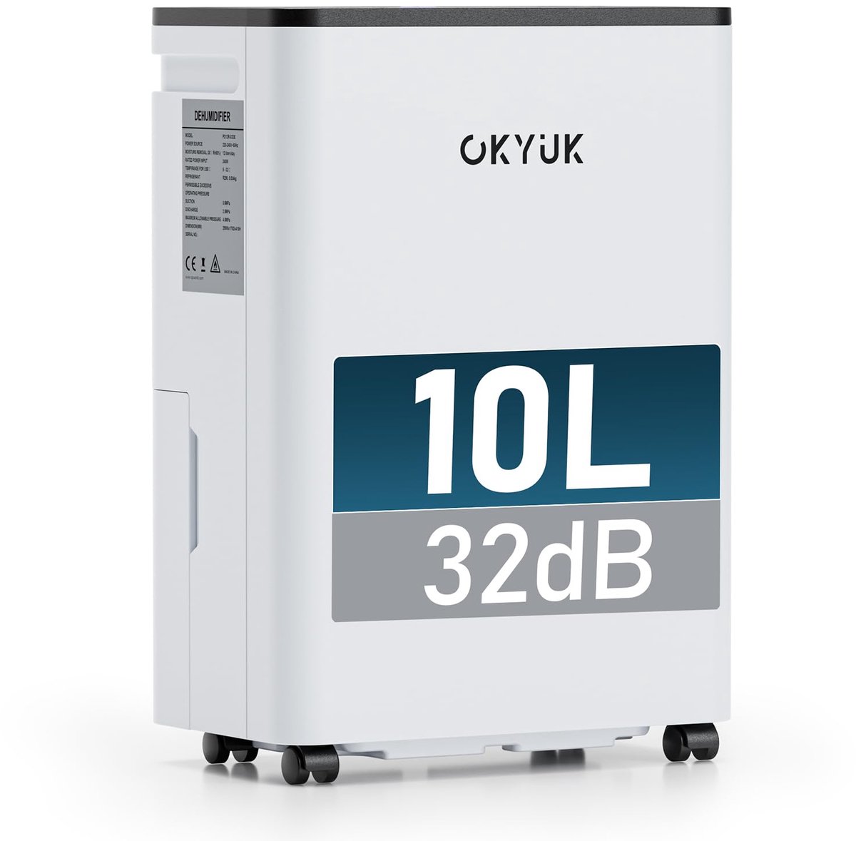 SnelShoppen - Elektrische Luchtontvochtiger 10L met Digitale Weergave, Automatische Uitschakeling, Voor Thuis, Camper, Badkamer, Kelder, 30 m²