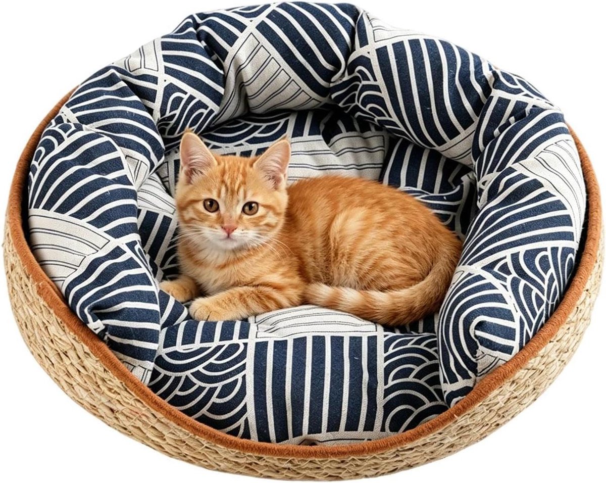 Kattenmand - Krabmand Kat - Krabben en Slapen - Rugsteun Kussen - 35x35x13cm - Niet gespecificeerd