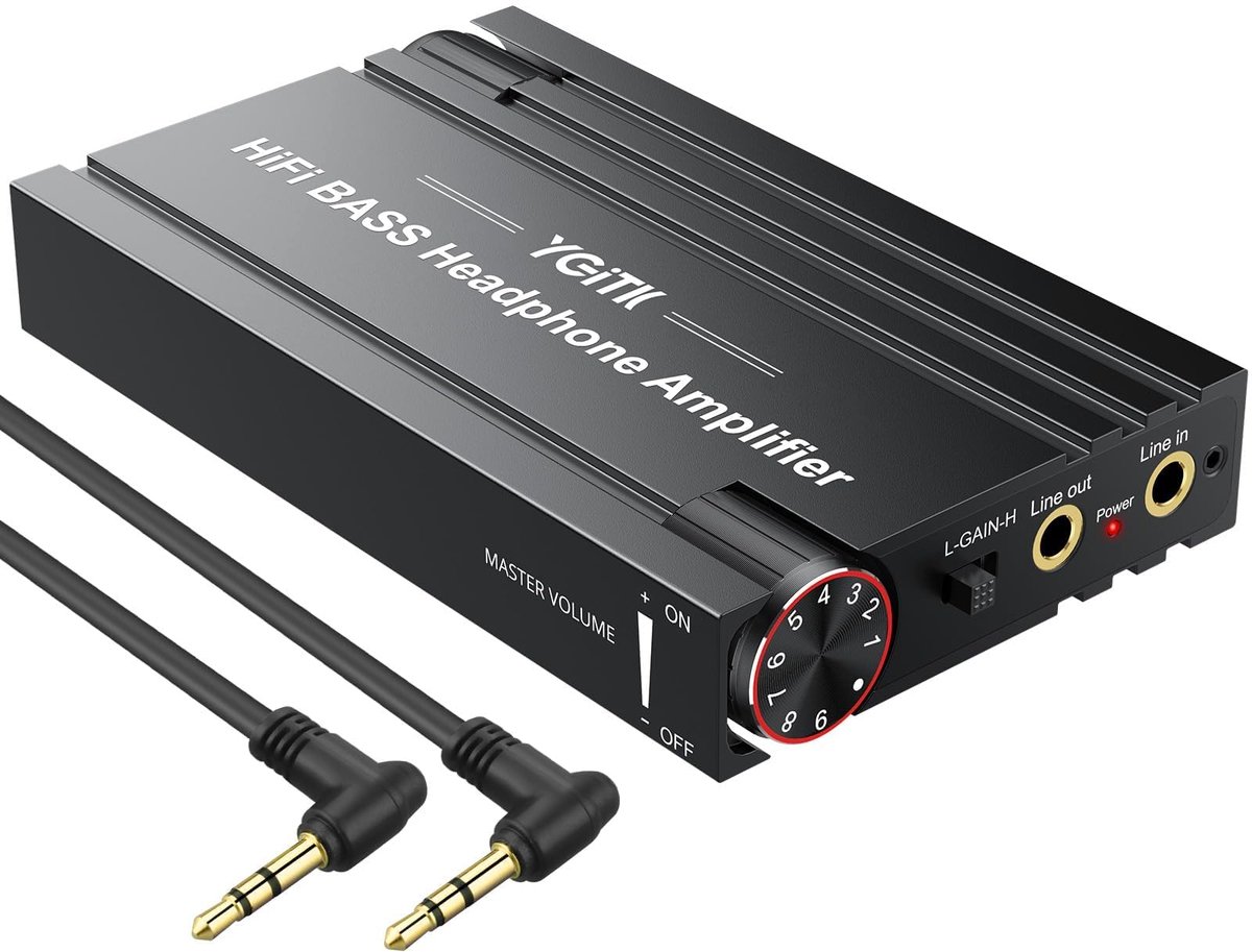 SnelShoppen - Professionele 16-600Ω Hoofdtelefoon Versterker met Bass Boost, Draagbare HiFi Oortelefoon Amp, Oplaadbare 3.5mm Jack voor Telefoons, Ide