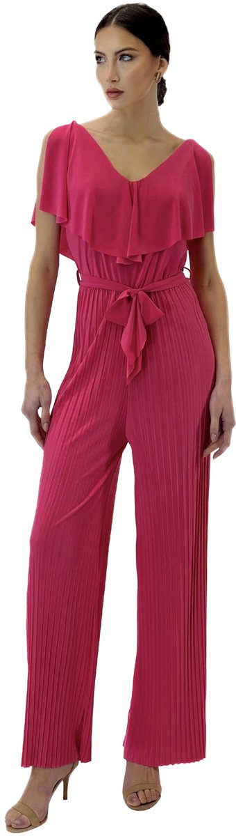 SnelShoppen - Elara Dames Jumpsuit V-hals One Size, Elegante Romper voor Feest, Casual Outfit, Zachte Stof, Perfect voor Zomer en Avondkleding