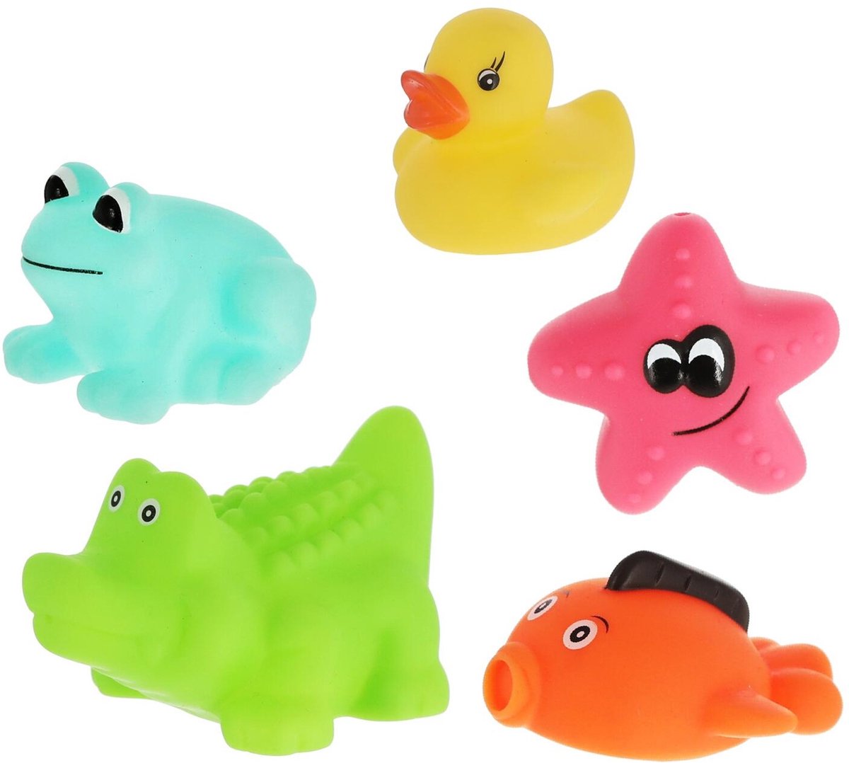 Cepewa badspeelgoed - 5x - multicolor - H5 cm - badeendjes - badspeeltjes