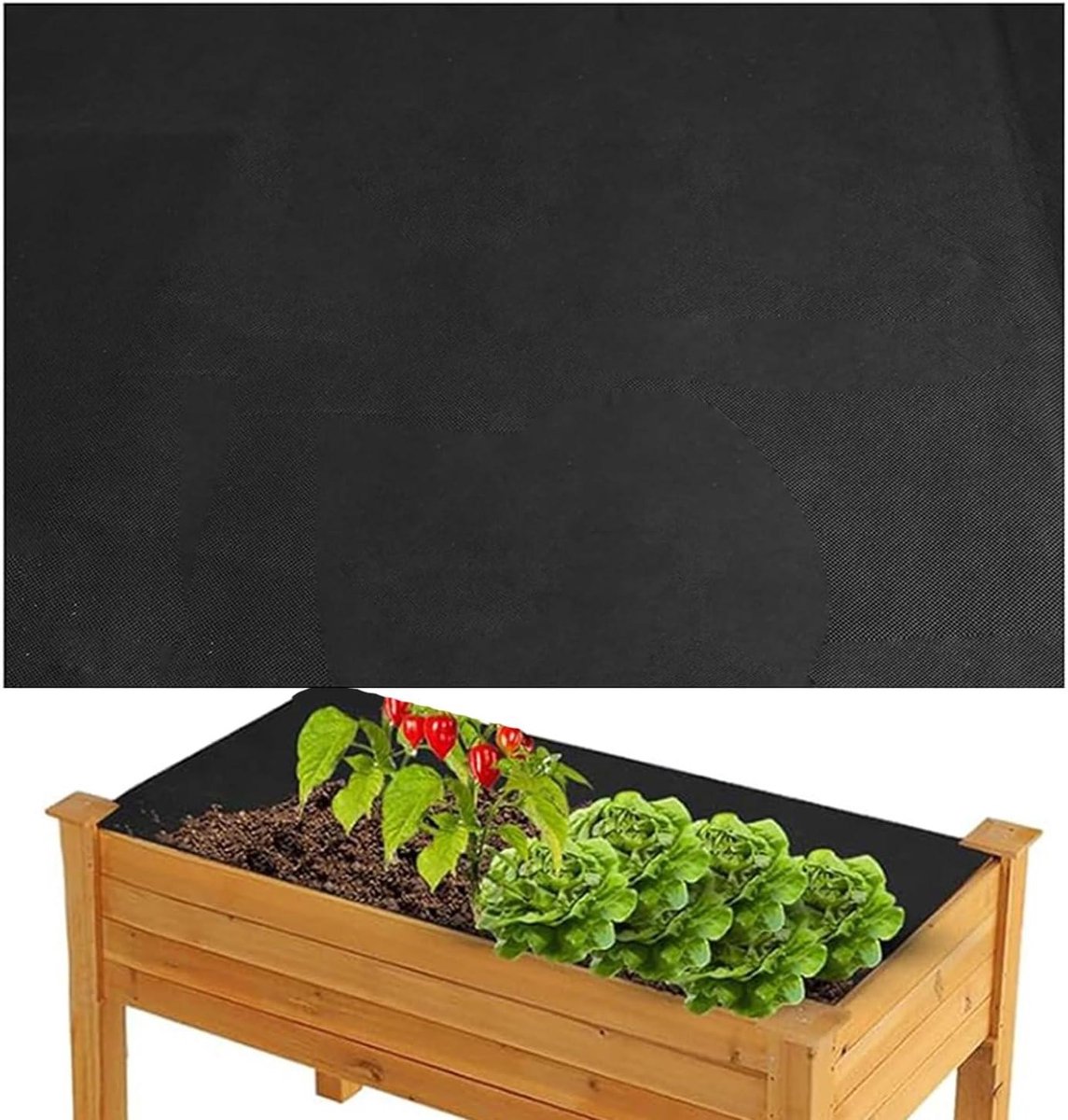 Tuin Bodemdoek - Onkruiddoek Bakken - Onkruid Voorkomen - Waterdoorlatend Ontwerp - 32 x 218 x 32 mm - Zwart