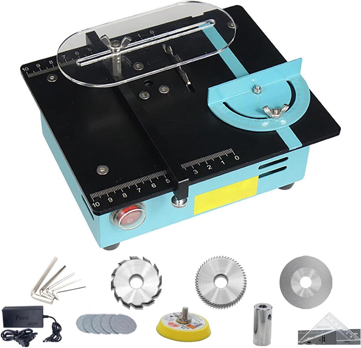 Mini Tafelzaag - Kleine Zaagmachine - Houtbewerking Hobby - Verstelbare Hoek - 12mm Snijdiepte - Zilver
