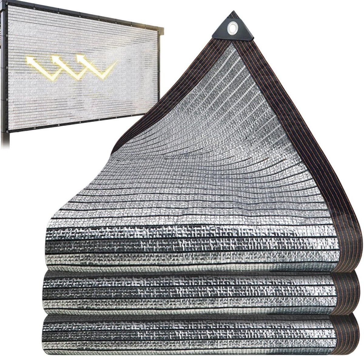 Schaduwdoek Tuin - Zilverfolie Dekzeil - Planten Beschermen - UV Reflecterend - 320 x 250 cm - Zilver