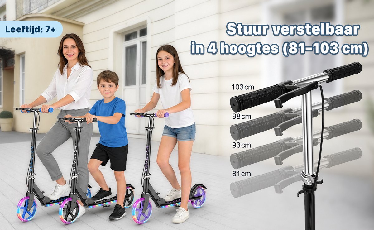 MAGICFOX Step-Opvouwbare Step Aluminium-Kinderstep Hoogte verstelbaar Stuur thumbnail 4