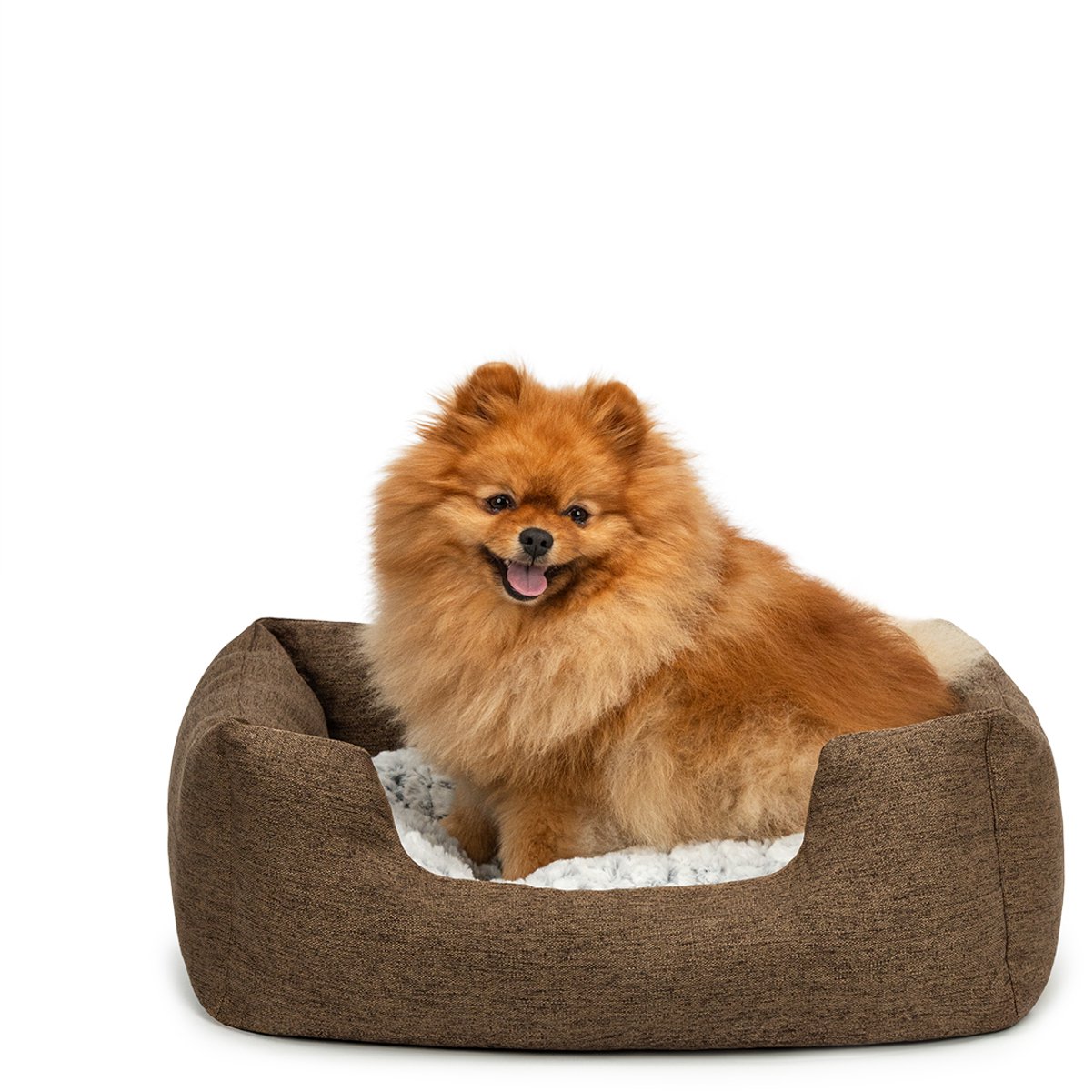 lionto comfort hondenmand, zacht, antislip & onderhoudsvriendelijk, 60x50 cm bruin