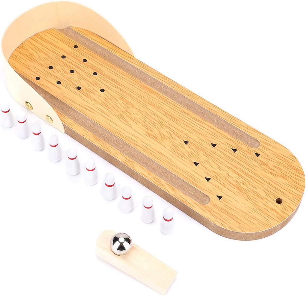 Houten Mini Bowling Spel voor Kinderen en Volwassenen - Interactief Tafelspel