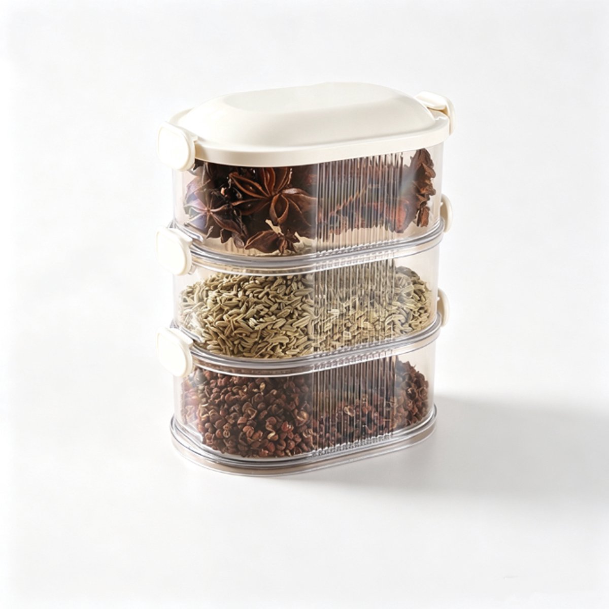 Transparante Opbergdozen - Lekvrije transparante voorraadbak - Stapelbare Kunststof Organizer - voor koelkast en vriezer, eenvoudig te openen voor maaltijdbereiding en picknicks 14x8.5x15.5cm