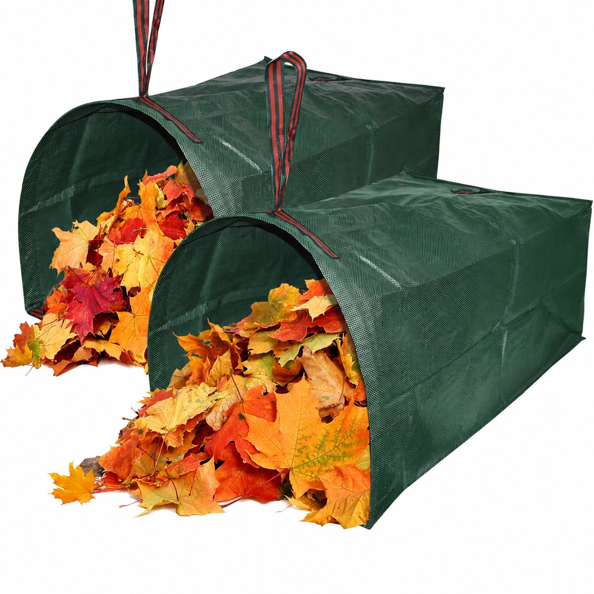 Ryoudavell - Tuinafvalzak Standaard & Blik Model - 2 Stuks - 270 Liter - Opvouwbare Tuinzak met Platte Rand - Sterk Polypropyleen - Groen