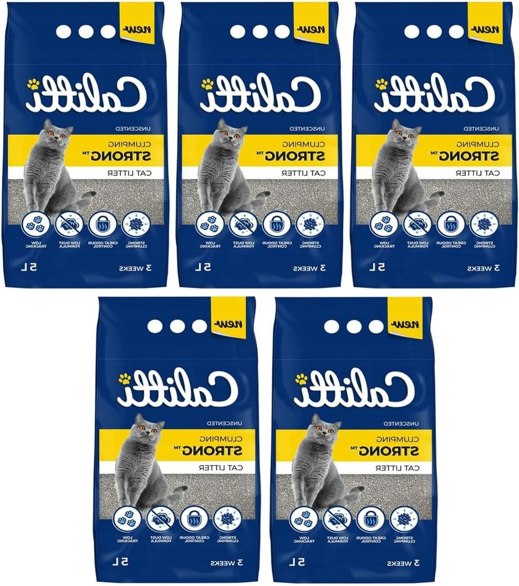 Kattenbakvulling Bentoniet - Klaar voor gebruik - Hygiënisch Huisdier - Sterk Klontvormend - 5x 5 Liter - Natuurlijk