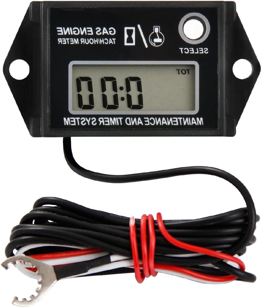 Digitale Toerenteller - Motor Meter - Motor Uren Bijhouden - Onderhoudsmeldingen - 0-30000 RPM - Zwart