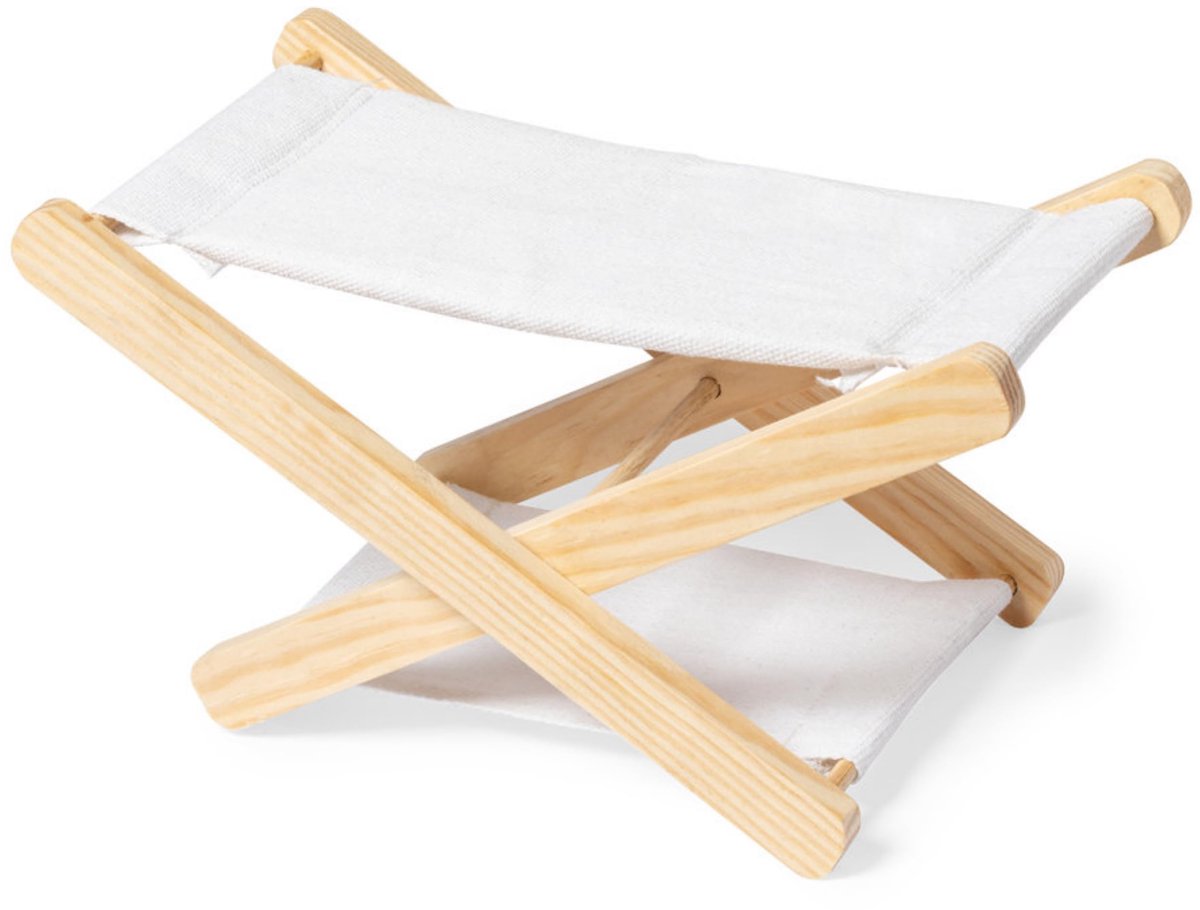 SnelShoppen - Opvouwbaar Strandhoofdkussen Van Hout En Katoen, Licht En Compact, Hoofdsteun En Neksteun Voor Strandstoel, Perfect Voor Camping En Tuin