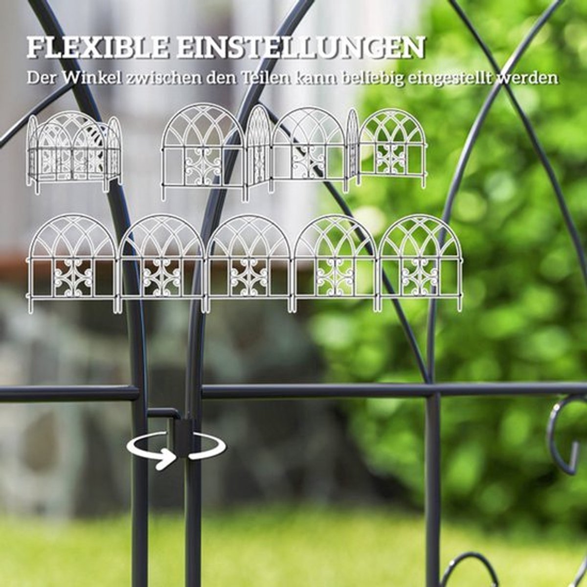 Stalen Tuinafscheiding – Tuinhek – Borderafscheiding – Tuinpaneel – Klimplantensupport – Z