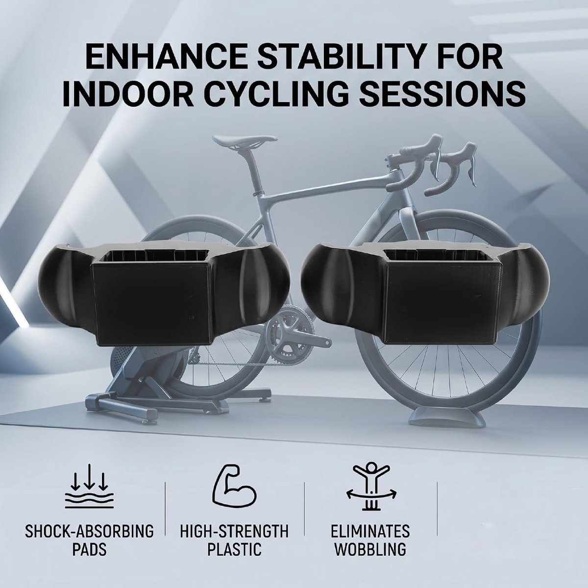 Fietstrainer Buffer Pads - Schokdemper Stabilisator - Indoor Fietsen - Gereduceerd Geluid - 4 Stuks - Zwart