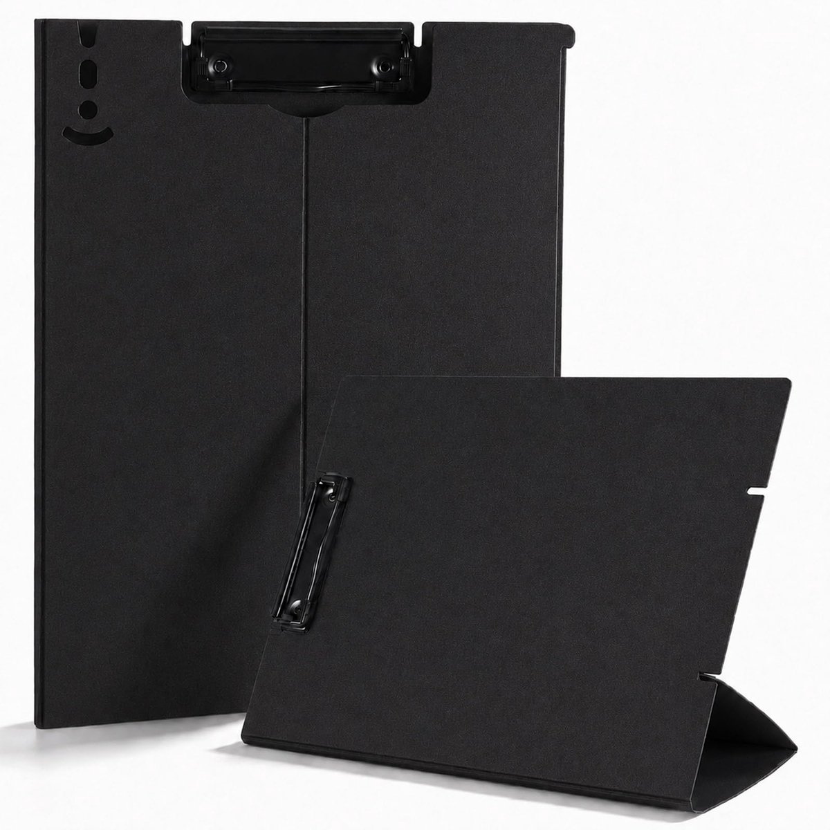 Staande Clipboard A4 met Standaard - Opvouwbare Documenthouder met Metalen Klem - Verstelbare Schrijfmap en Bureau Organizer voor School Kantoor Vergadering en Studie - Zwart