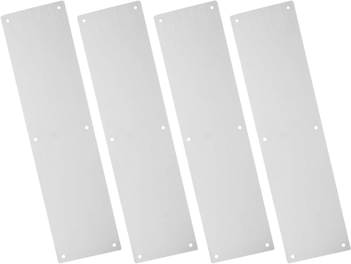 Deurstootplaten - Deurbescherming - Voordeur Beschermen - Roestvrij Staal - 40x10cm - Zilver