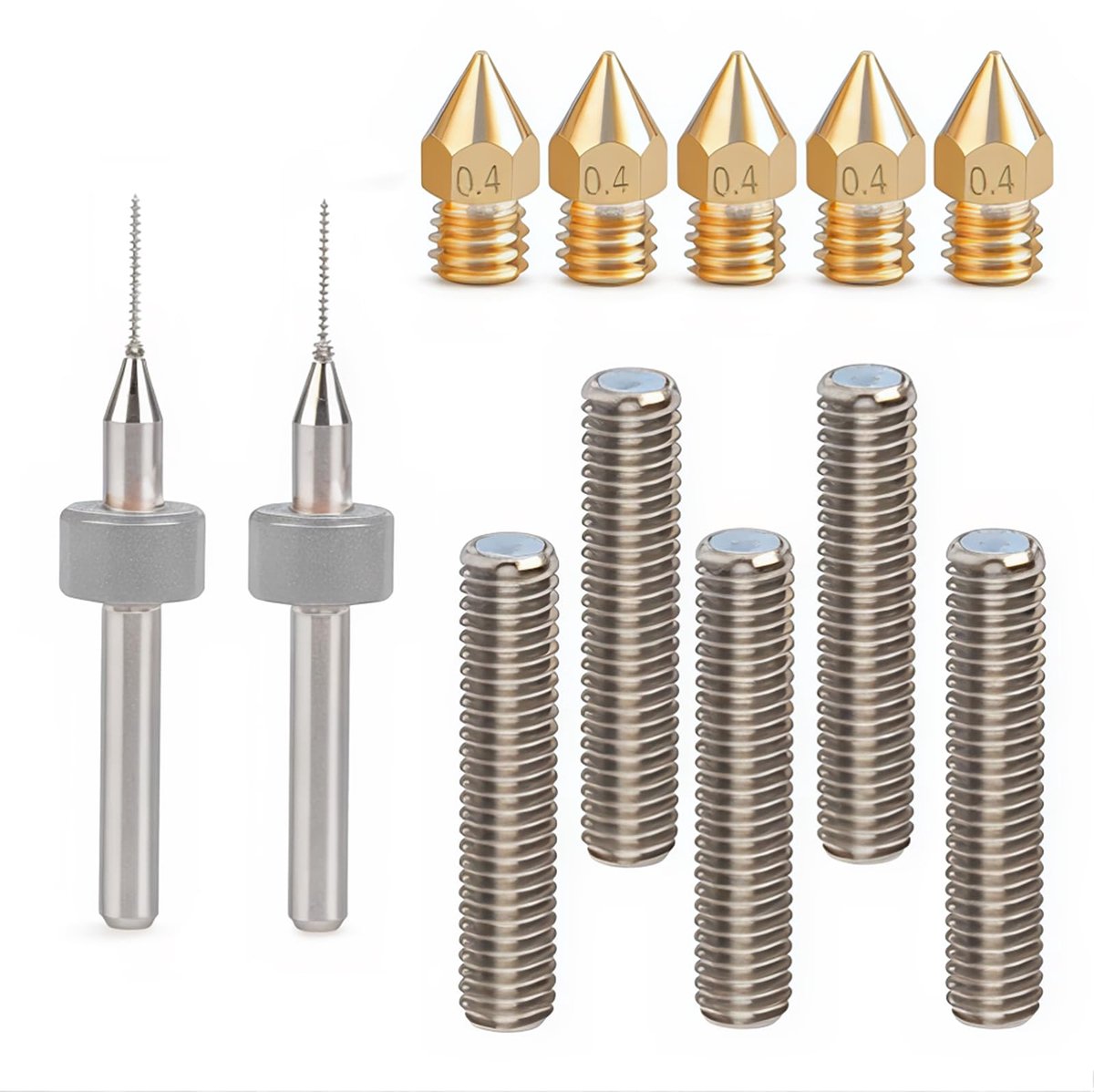 Dailygoods - 12-delige Messing Mondstukken Set voor 3D Printer - Inclusief Teflon Throat Tube