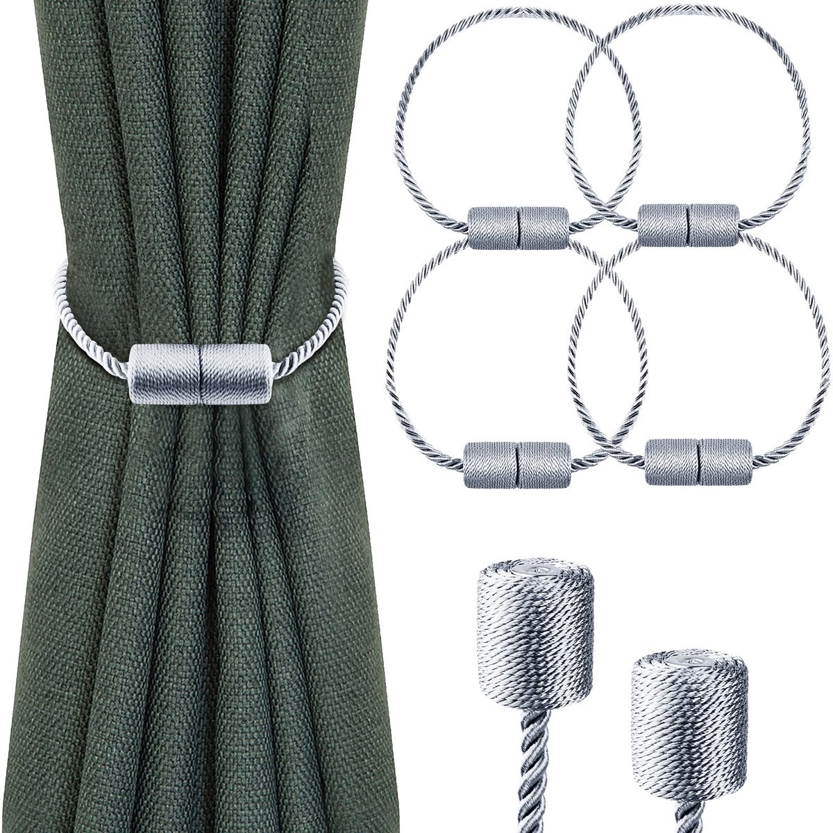 Dailygoods - Magnetische Gordijnhoudersclips - Sterke Decoratieve Band voor Thuis en Kantoor