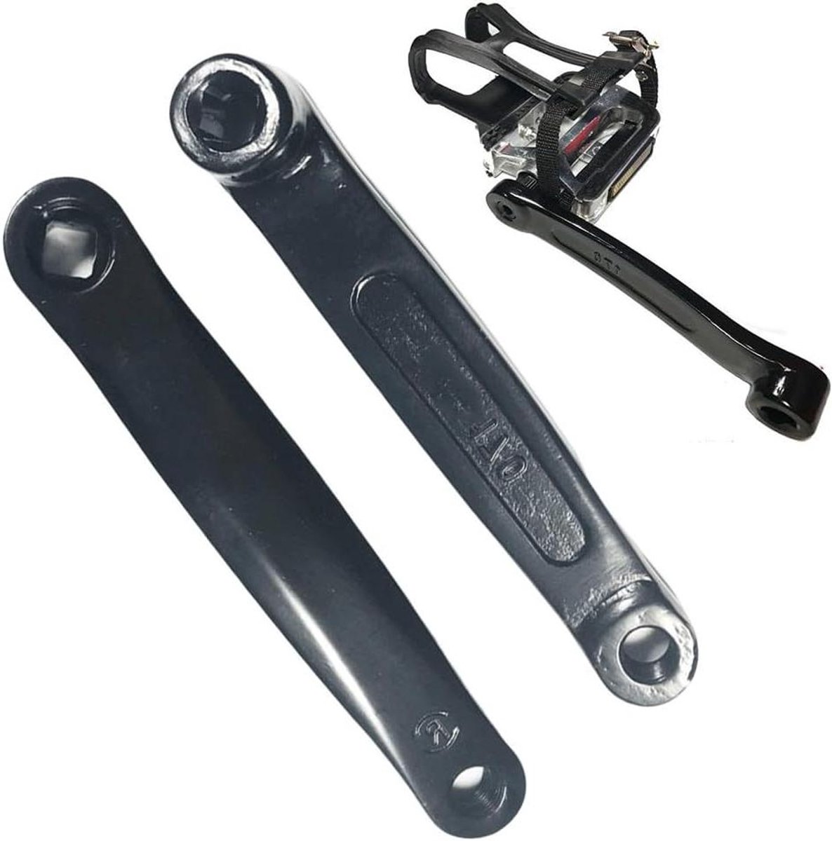 Fietszwengel Paar - Crankstel Hometrainer - Fitness Reparaties - Staal Robuust Slijtvast - 170 mm - Zwart