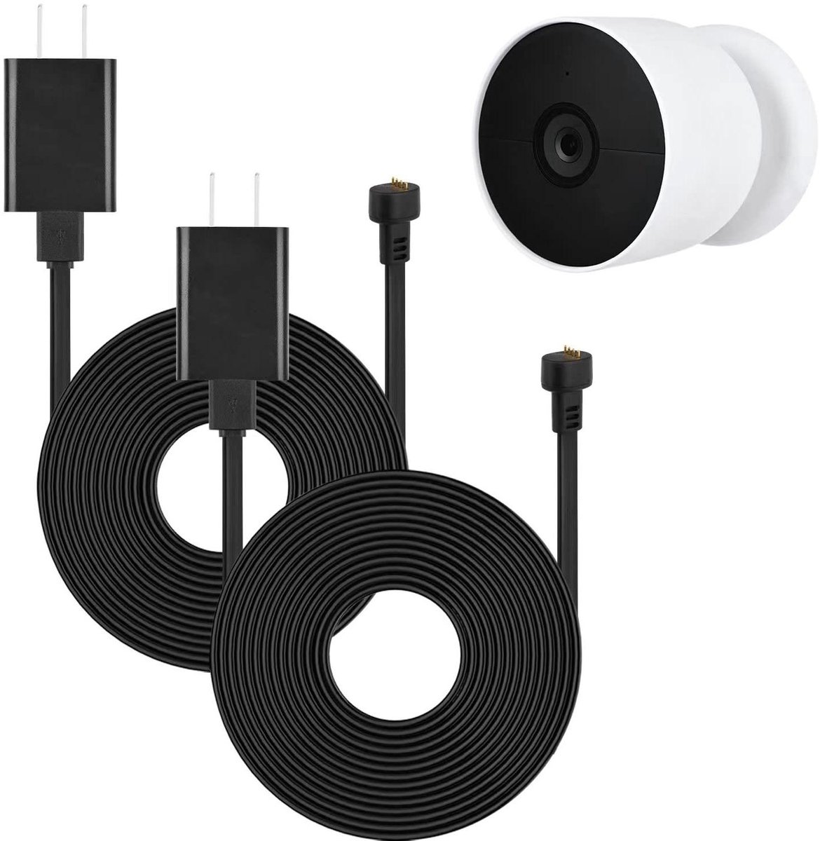 Netsel Camera Oplaadkabel - Stroomkabel Nest Cam - Continue Opladen - Waterdicht Ontwerp - 9.1 Meter - Zwart