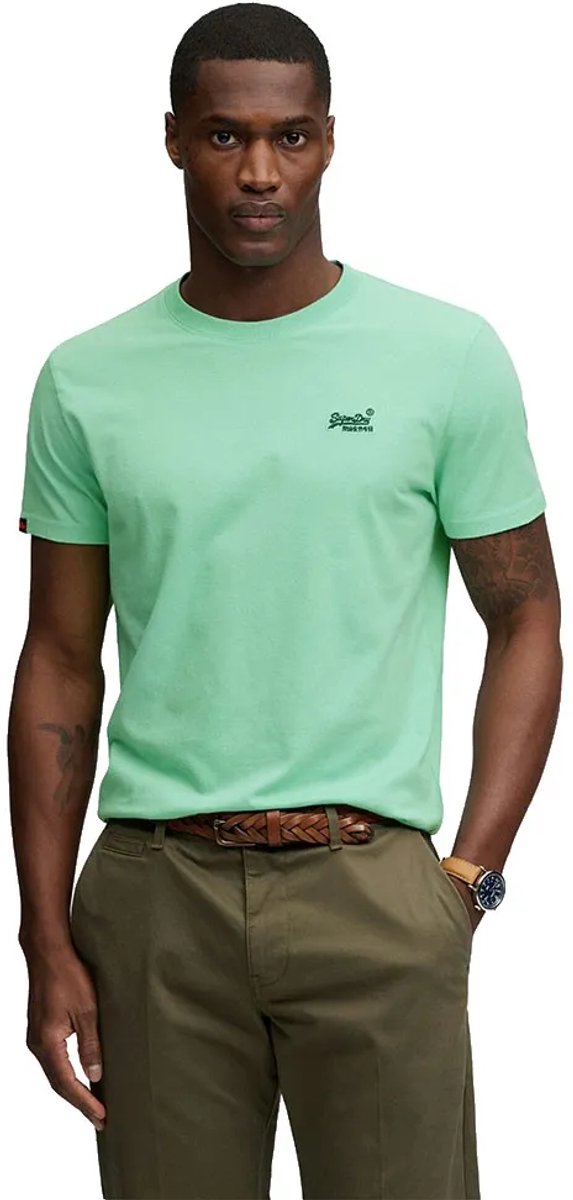 Superdry Organic Cotton Essential Logo T-shirt Heren T-shirts Groen
