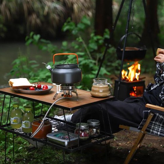 Camping Kookstel - Outdoor Brander - Buiten Koken - Dubbel Interface Ontwerp - 14 x 9 cm - Zilver van Camping — afbeelding 4