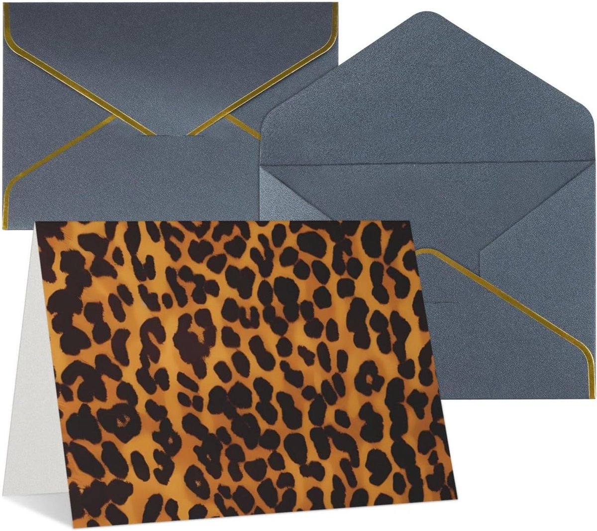 Wenskaarten met Enveloppen - Ansichtkaarten Notitiekaarten - Geleentheden Vieren - Gepareld Papier - 114 x 15 cm - Zwart
