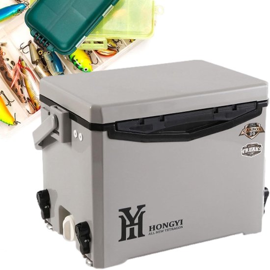 Harde Koeler - Reis Ijsbox - Picknick Buiten - Compacte Drankhouder - 20L Capaciteit - Grijs — afbeelding 4