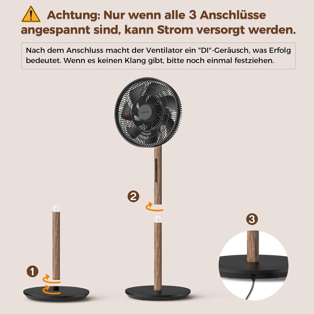 Stille Staande Ventilator - Torenventilator Verstelbaar - Ruimte Koelen - 128dB Geluidsniveau - 1980 m³/h - Zwart – foto 2