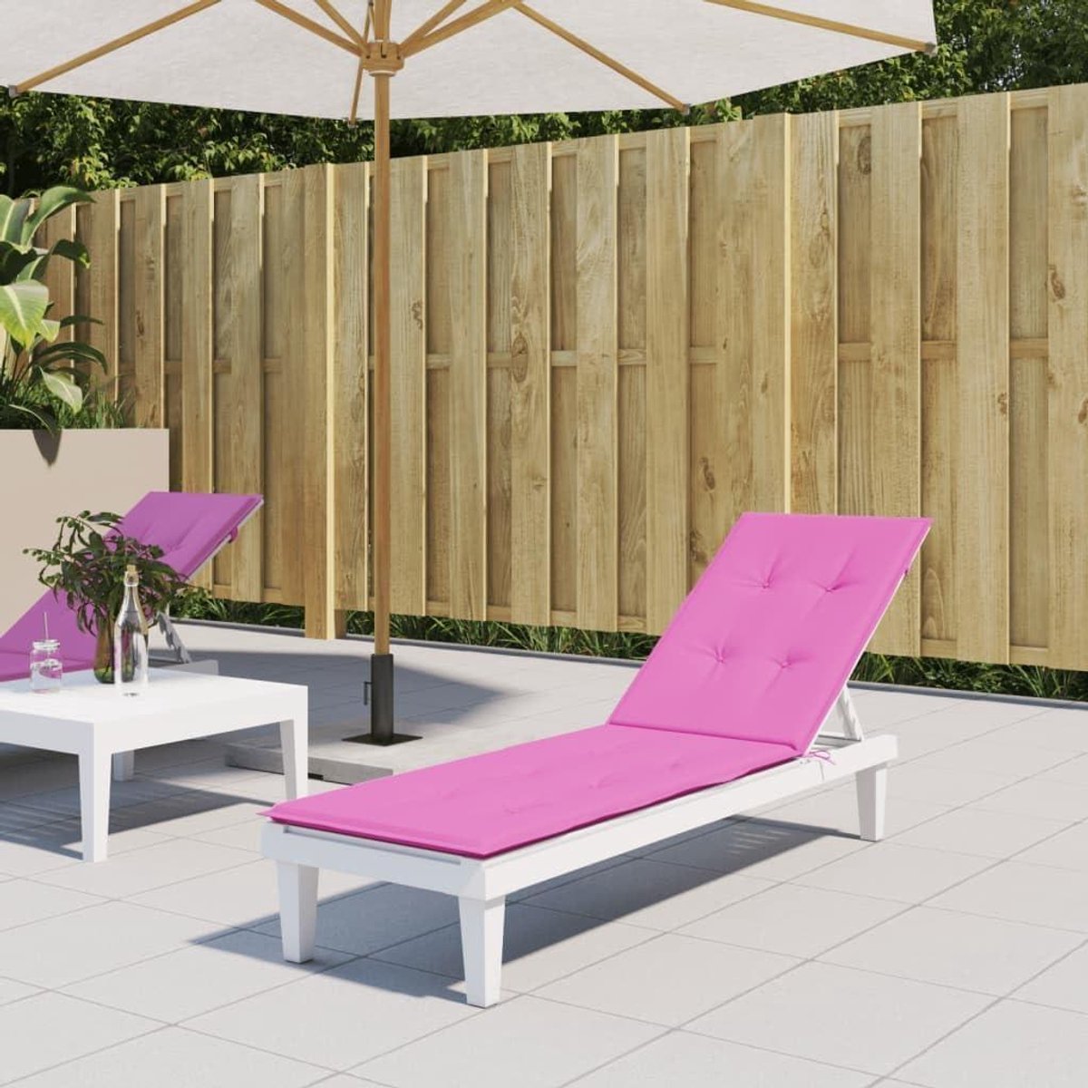 Ligstoelkussen - Tuinkussen Zitkussen - Buiten Ontspannen - Waterafstotend - 180 x 50 cm - Roze